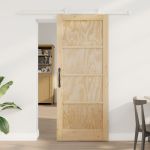Ușă glisantă  cu set de accesorii 83x202 cm lemn masiv de pin, Ușă interioară  'ORKDAL'83x202x4 cm lemn masiv de pin GartenMobel Dekor