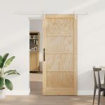 Ușă glisantă  cu set de hardware 78x202 cm din lemn solid de pin, Ușă interioară  "ORKDAL" 78x202x4 cm din lemn solid de pin GartenMobel Dekor