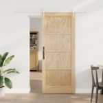 Ușă glisantă  cu set de hardware 83x202 cm din lemn masiv de pin, Ușă interioară  'ORKDAL'83x202x4 cm din lemn masiv de pin GartenMobel Dekor