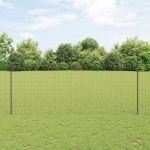 Gard Euro cu 10 U Posturi Gri 1,5x10 m Oțel GartenMobel Dekor