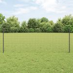 Gard Euro cu 11 Stâlpi Gri 0,8x25 m Oțel GartenMobel Dekor