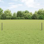 Gard Euro cu 5 Posturi U Gri 0,4x10 m Oțel GartenMobel Dekor
