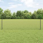 Posturi de Gard 5 buc U-Canal Gri 60 cm Oțel,  Gard Hexagon Gri 0,5x10 m Oțel GartenMobel Dekor