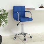 Scaun de birou pivotant, albastru, material textil GartenMobel Dekor