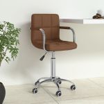 Scaun de birou pivotant, maro, material textil GartenMobel Dekor