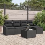 Set Sofa de Grădină 6 Piese cu Perne Bej din Poliratan GartenMobel Dekor