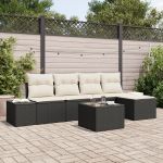 Set de Canapea de Grădină cu Pernuțe Brown Rattan Polimeric GartenMobel Dekor