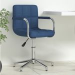 Scaun de birou pivotant, albastru, material textil GartenMobel Dekor