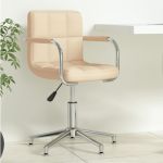 Scaun de birou pivotant, crem, material textil GartenMobel Dekor