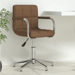 Scaun de birou pivotant, maro, material textil GartenMobel Dekor