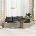 Set canapele grădină 5 piese cu perne gri poli ratan GartenMobel Dekor