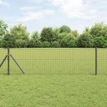 Împrejmuire Euro cu 7 posturi 0.8x10 m din oțel galvanizat gri GartenMobel Dekor