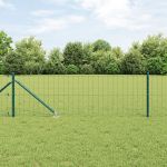 Euro Fence cu 7 stâlpi de ștachetă 0.4x10 m Oțel zincat Verde GartenMobel Dekor