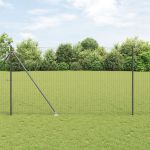 Gard Euro cu 7 Stâlpi Spike 1.5x10 m Oțel Galvanizat Gri GartenMobel Dekor