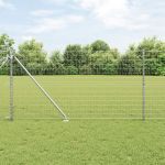 Euro Fence cu 7 stâlpi cu vârf 1.2x10 m Oțel galvanizat GartenMobel Dekor