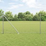 Gard Euro cu 13 Stâlpi cu Vârf 1x25 m Oțel Zincat GartenMobel Dekor