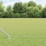 Gard Euro cu 13 stâlpi cu vârf 0.4x50 m Oțel galvanizat GartenMobel Dekor