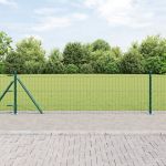 Gard Euro cu 7 stâlpi cu flanșă 0.4x10 m din oțel galvanizat GartenMobel Dekor