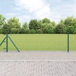 Gard Euro de la cu 7 stâlpi flanșați 0.6x10 m Oțel galvanizat GartenMobel Dekor