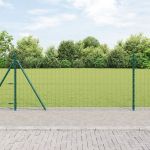 Împrejmuirea Euro cu 13 Stâlpi Flanșati 0.8 x 25 m Oțel Galvanizat GartenMobel Dekor