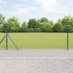 Euro Fence cu 7 stâlpi flanșați 0.6x10 m Oțel galvanizat GartenMobel Dekor