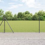Gard Euro cu 7 Stâlpi Flanșați 1x10 m Oțel Galvanizat GartenMobel Dekor