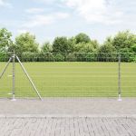 Euro Fence cu 7 stâlpi flansați 1x10 m din oțel galvanizat GartenMobel Dekor