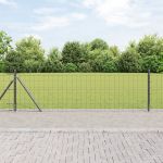 Gard Euro cu 13 Stâlpi cu Flanșă 0.4x50 m Oțel galvanizat GartenMobel Dekor