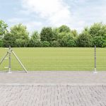 Gard Euro cu 13 Posturi Flansate 0.4x25 m Oțel Galvanizat GartenMobel Dekor