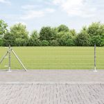 Gard Euro cu 13 stâlpi flanșați 0.6x50 m oțel zincat GartenMobel Dekor