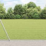 Gard Euro cu 7 posturi flanșate 1.5x10 m Oțel galvanizat GartenMobel Dekor