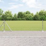 Gard Euro cu 7 stâlpi flansați 0.6x10 m Oțel galvanizat GartenMobel Dekor