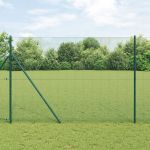Gard din plasă sudată cu 13 stâlpi Verde 1.6x25 m Oțel GartenMobel Dekor