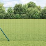 Set de stâlpi pentru gard Set de 2 Verde Plasă metalică 10 x 1 m GartenMobel Dekor