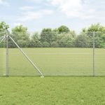 Gard din Sârmă Sudată cu 13 Stâlpi în Formă de Con 1x25 m Oțel Galvanizat GartenMobel Dekor
