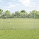 Împrejmuire Sudată cu 13 Piloni de Spike 1.6x25 m Oțel Galvanizat GartenMobel Dekor