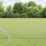 Împrejmuire din plasă sudată cu 13 stâlpi cu vârf 0.4x50 m Fier galben GartenMobel Dekor