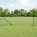 Gard din Fibră Sudată cu 7 Posturi Spike Verde 0.4x10 m Oțel GartenMobel Dekor