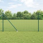 Set de Stâlpi de Gard Verde Set de 2 Verde Metal 10 x 1 m GartenMobel Dekor