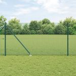 Set de stâlpi de gard Set de 2 Verde Metal acoperit cu PVC GartenMobel Dekor