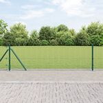 Set de Stâlpi pentru Gard Set de 2 Verde Metal acoperit cu plastic GartenMobel Dekor
