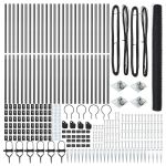 Gard Hexagonal  Gri 1.6x50 m Oțel, Stâlpi de Gard  cu Spike 13 piese Ø32 mm 180 cm Oțel Zincat GartenMobel Dekor