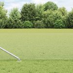 Gard Hexagonal  0.4x25 m Oțel Zincat, Stâlpi de Gard  cu Vârf 13 buc Ø32 mm 60 cm Oțel Zincat GartenMobel Dekor