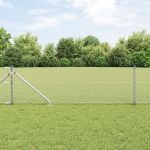 Gard Hexagonal  0.6x100 m Oțel Galvanizat, Stâlpi de Gard  cu Vârf 13 pcs Ø32 mm 80 cm Oțel Galvanizat GartenMobel Dekor