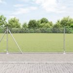 Împrejmuire Hexagonală  0.8x10 m Oțel galvanizat, Stâlpi de Îngrădire  cu Plăci de Bază 7 piese Ø32mm 90cm Oțel galvanizat GartenMobel Dekor