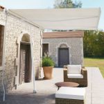 Copertină autonomă retractabilă manual, crem, 350x250 cm GartenMobel Dekor