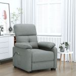 Fotoliu de masaj electric rabatabil, gri închis, textil GartenMobel Dekor