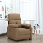 Fotoliu rabatabil electric, maro, material textil GartenMobel Dekor