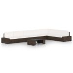 Set mobilier de grădină cu perne, 8 piese, maro, poliratan GartenMobel Dekor