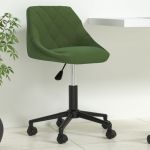 Scaun de birou pivotant, verde închis, catifea GartenMobel Dekor